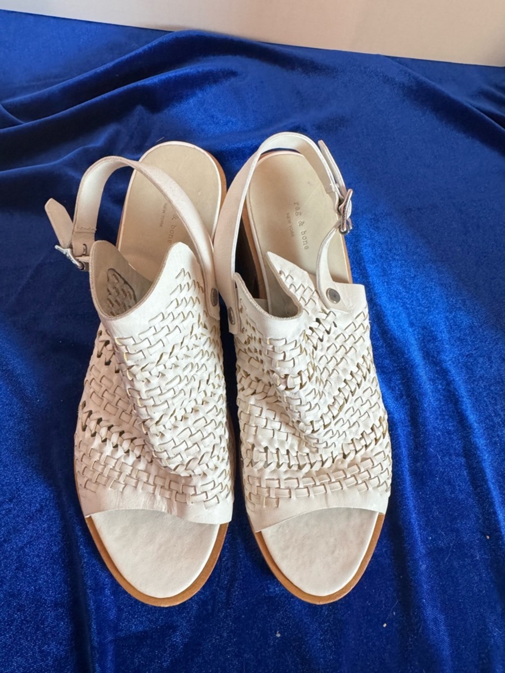 Rag & bone Wyatt Mid Block Heel Woven Slingback Sandals - Open Toe